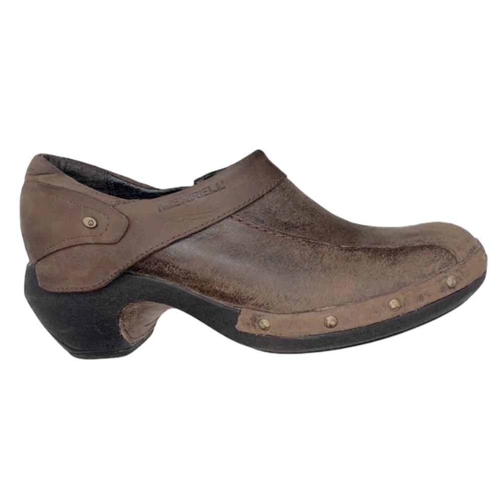 Merrell Luxe Mid Clog Espresso Brown 8/38.5 Arch Support Cushion Heel Slip On